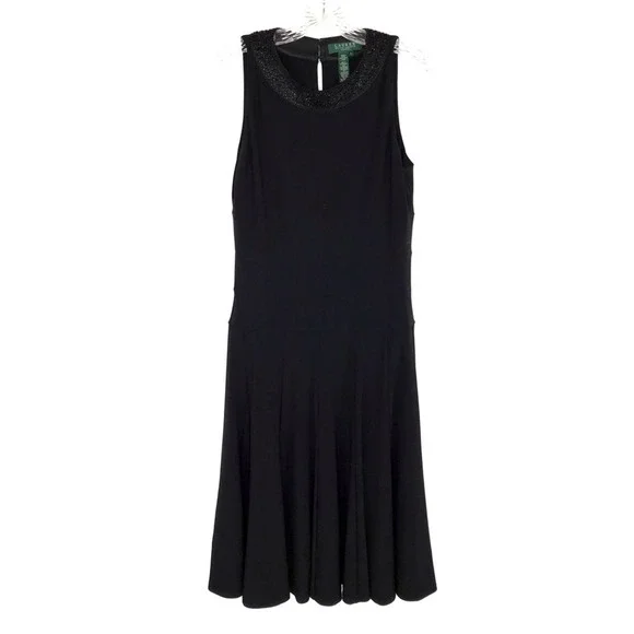 ralph lauren pleated black cocktail dress Belted Faille & Jersey Cocktail Dress